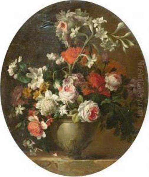 Floral Still Life Oil Painting by Antoine (Baptiste M.) Monnoyer