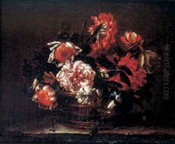 Ecole Francaise Du Xviie Siecle Oil Painting by Antoine (Baptiste M.) Monnoyer