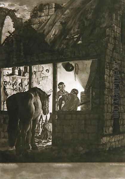 A Farrier's Shop, engraved by Willam Pether (c.1781-1821), 1771 Oil Painting by Josepf Wright Of Derby