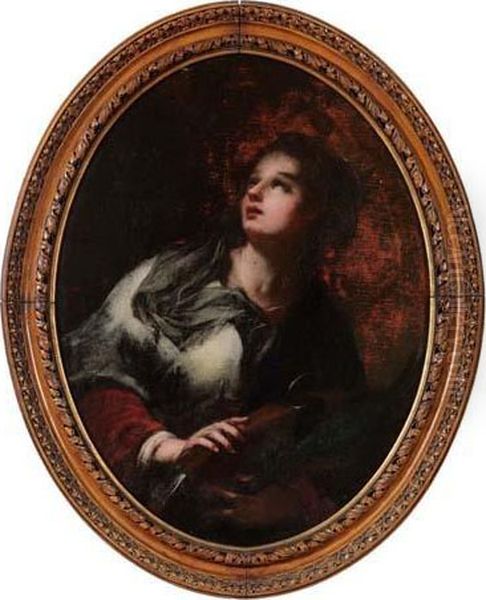 Santa Caterina D'alessandria Oil Painting by Francesco Montelaticci, Cecco Bravo