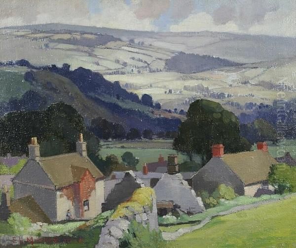 The Vale Of Clwyd Oil Painting by Edward Hartley Mooney