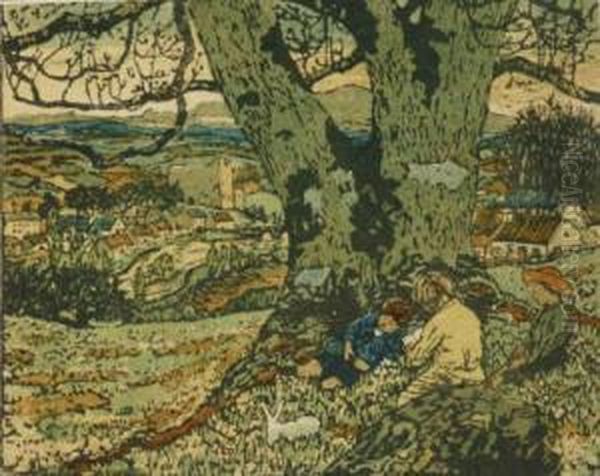 The Witches Fire, Legend
And 
Angelstory Oil Painting by Robert James Enraght Moony