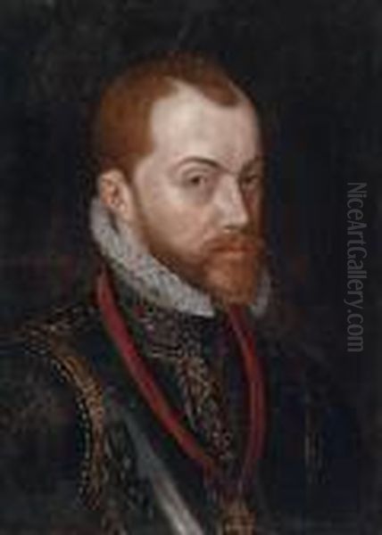 Portrait Of
King Philip Ii Of Spain Oil Painting by Giacomo Antonio Moro