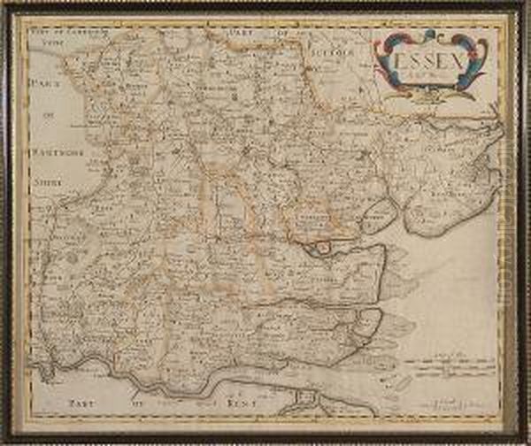 A Map Of Essex Oil Painting by Robert Morden