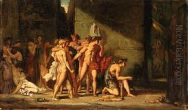 Les Anthniens Livrs Au Minotaure
 Dans Le Labyrinthe De Crte(athenians Given To The Minotaur In The 
Cretan Labyrinth) Oil Painting by Gustave Moreau