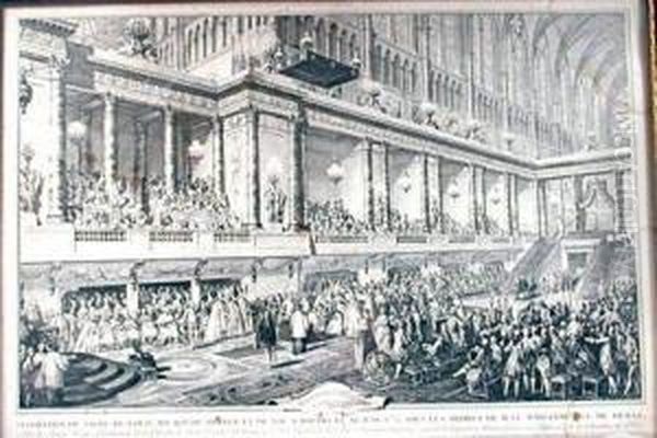 Moreau Le Jeune, Jean-michel .- 
Serment De Louis Xvi A Son Sacre. Decoration Du Sacre De Louis Xvi [...]
 A Reims, Le 11 Juin 1775 Oil Painting by Jean-Michel Moreau