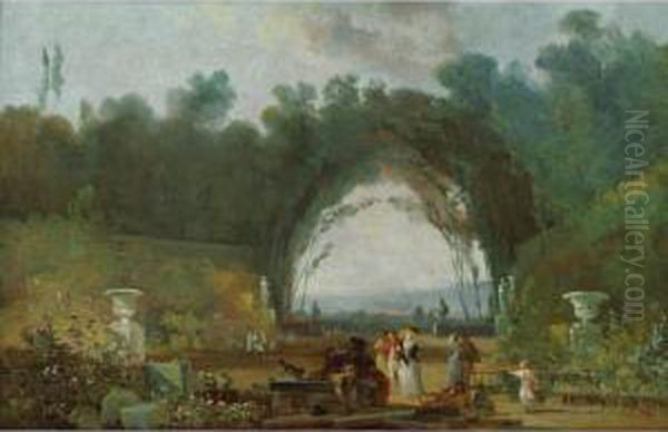 Appartenant A Une Collection 
Particuliere
 

 
 
 

 
 Vue D'une Terrasse, Probablement A Saint-cloud [louis Gabriel 
Moreau The Elder ; View Of A Terrace, Probably In Saint-cloud ; Oil On 
Paper Laid Down On C Oil Painting by Louis-Gabriel Moreau the Elder