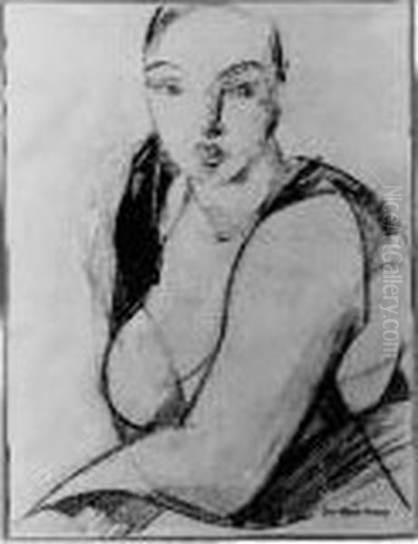 Portrait De Femme Oil Painting by Luc Albert Moreau