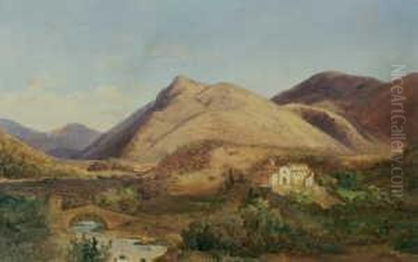 Der Monte Rosso In Den Sabiner 
Bergen. Verso Der Nachlasstempel Und Eine Handschriftliche 
Echtheitsbestatigung Durch F.e. Morgenstern, Den Sohn Des Kunstlers. Ol 
Auf Papier. H 25,5; B 38,7 Cm. Provenienz: Aus Dem Nachlas Des 
Kunstlers; Nachlasaukt Oil Painting by Carl Morgenstern