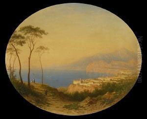 Am Golf Von Neapel Bei
 Sorrent. Oil Painting by Carl Morgenstern