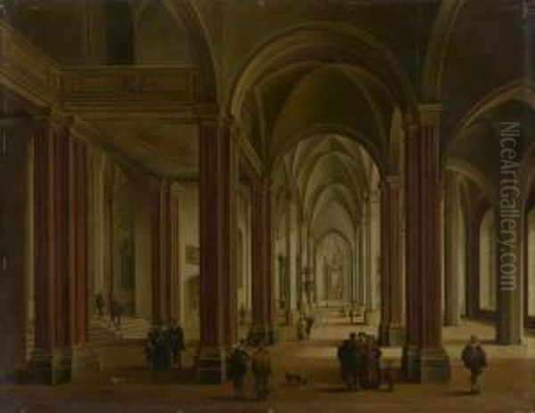 Innenansicht Einer Gotischen Kathedrale Oil Painting by Johann Ludwig Ernst Morgenstern