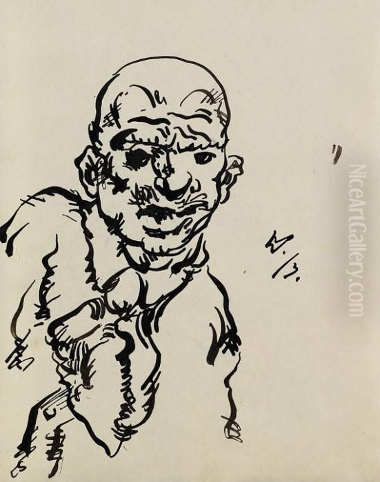 Selbstbildnis Oil Painting by Wilhelm Morgner