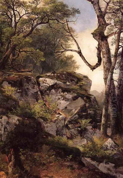 Woodland Scene Oil Painting by Asher Brown Durand
