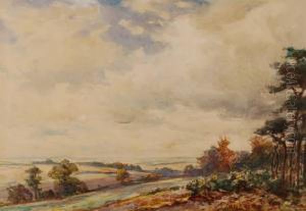 Extensive Landscape Oil Painting by Thomas William Morley