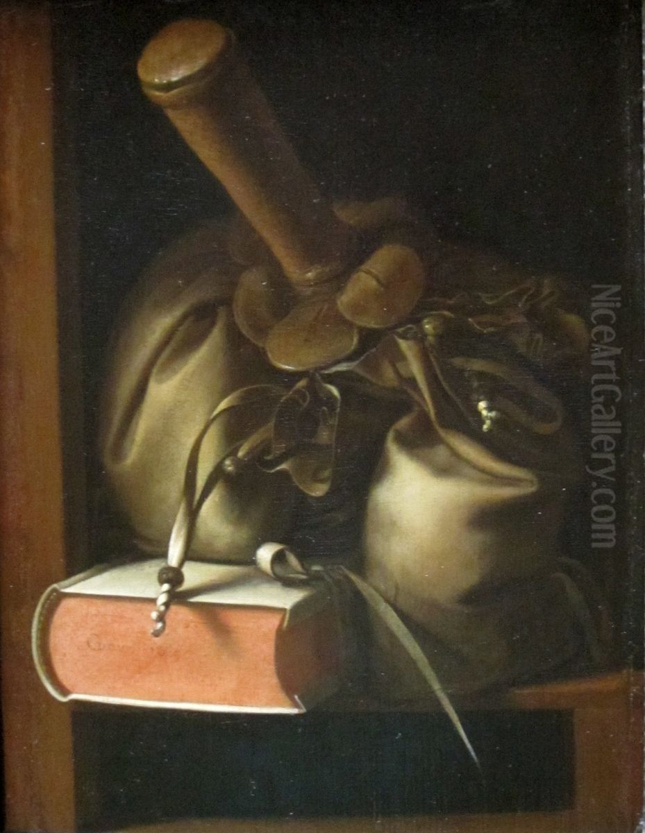 Still Life With Book And Purse Oil Painting by Gerrit Dou