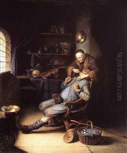 The Extraction Of Tooth Oil Painting by Gerrit Dou