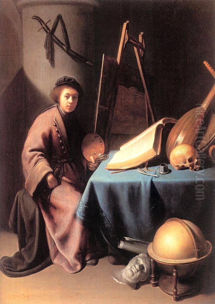 The Painter In His Studio Oil Painting by Gerrit Dou