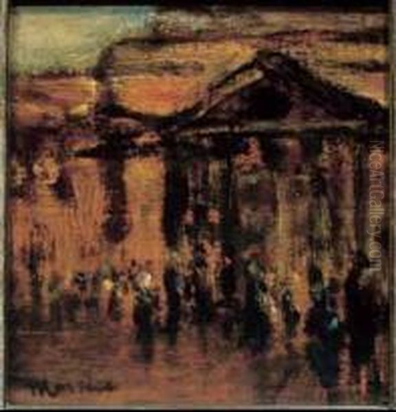 Paris Street Scene
 Oil On Panel Oil Painting by James Wilson Morrice