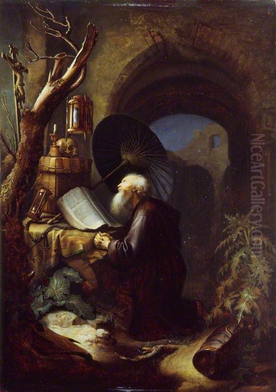 A Hermit at Prayer Oil Painting by Gerrit Dou