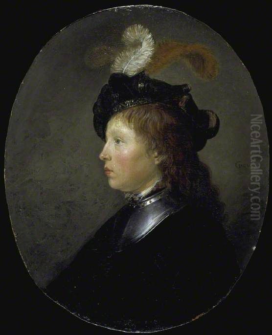 Portrait of a Young Man Oil Painting by Gerrit Dou