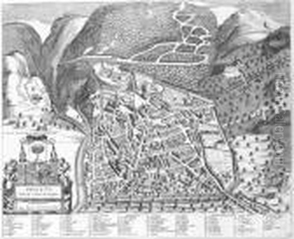 Spoleto. Nocera. Norcia. Assisi. Oil Painting by Pierre (Pieter) Mortier