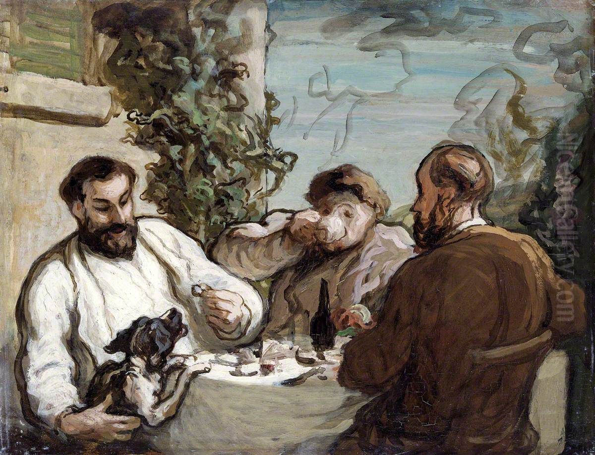 Lunch in the Country Oil Painting by Honore Daumier
