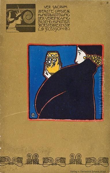 Postkarte Fur Die Erste Secessionsausstellung Oil Painting by Kolo Moser