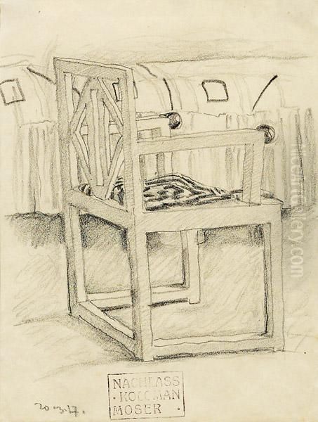 Entwurfszeichnung Fur Einen Armlehnsessel Oil Painting by Kolo Moser