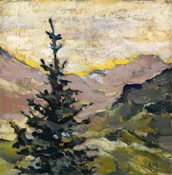 Baumwipfel Inbergiger Landschaft Oil Painting by Kolo Moser