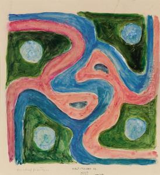 Proposal For A Rug Oil Painting by Kolo Moser