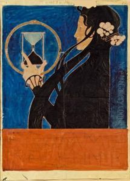 Poster Design For Fromme's Calendar Oil Painting by Kolo Moser