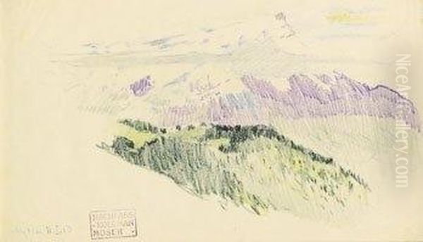 Berggipfel Bei Luysin Oil Painting by Kolo Moser