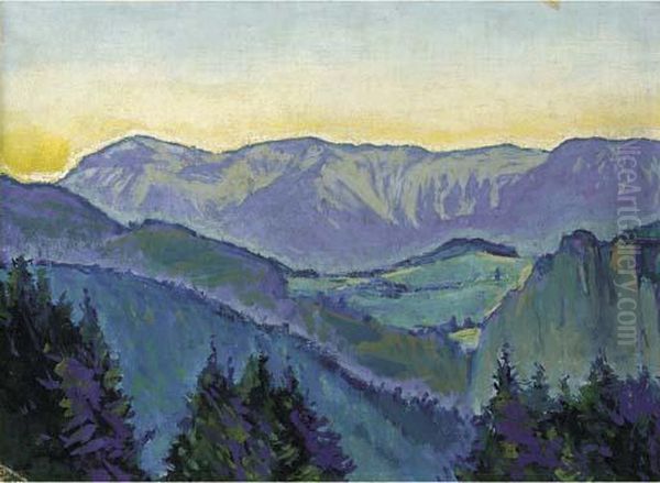 Landschaft Bei Semmering Oil Painting by Kolo Moser