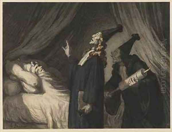Le Malade Imaginaire 2 Oil Painting by Honore Daumier