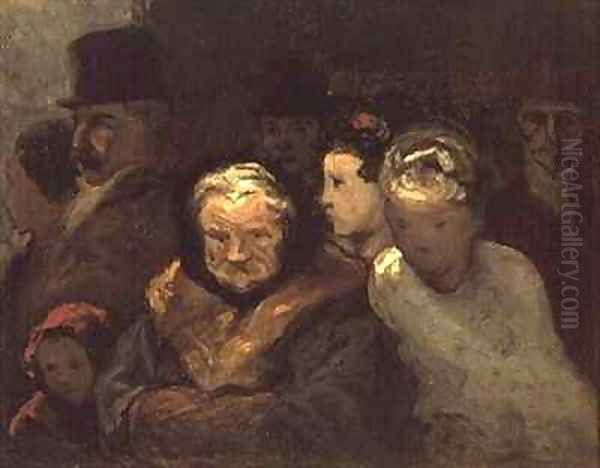 Leaving the Theatre Oil Painting by Honore Daumier