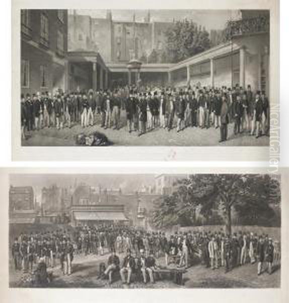 The Lawn At Tattersall's Hyde Park Corner Oil Painting by Charles Mottram