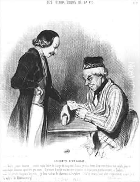 Discounting a note Oil Painting by Honore Daumier