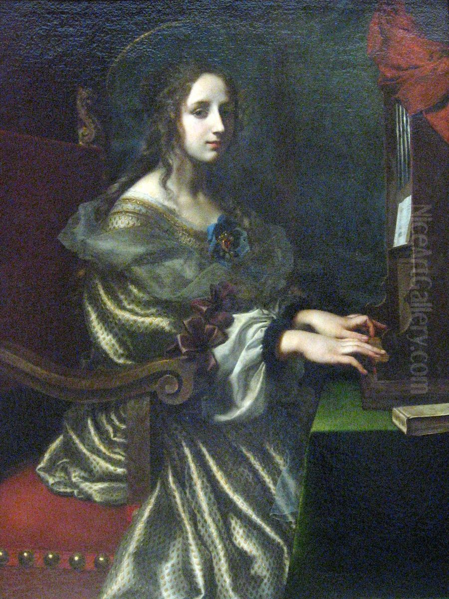 St Cecilia Oil Painting by Carlo Dolci