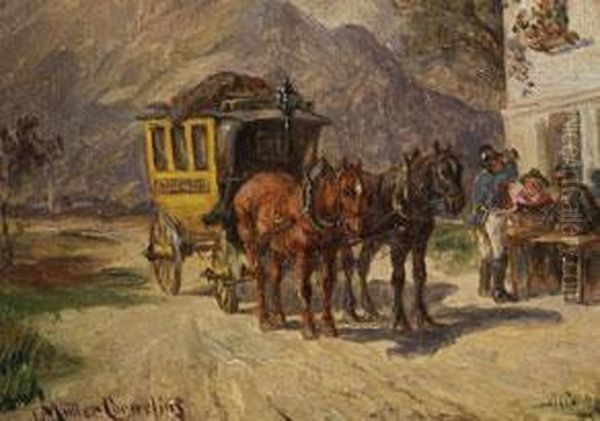 Postkutsche Vor Einem Wirtshaus
Ol Auf Holz Oil Painting by Ludwig Muller-Cornelius