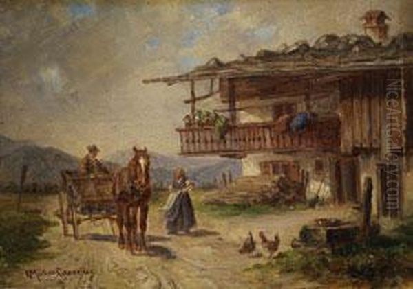 Der Besuch Oil Painting by Ludwig Muller-Cornelius