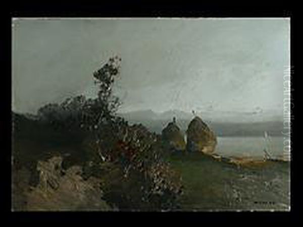 Voralpenlandschaft Zur Heuerntezeit Oil Painting by Oskar Mulley