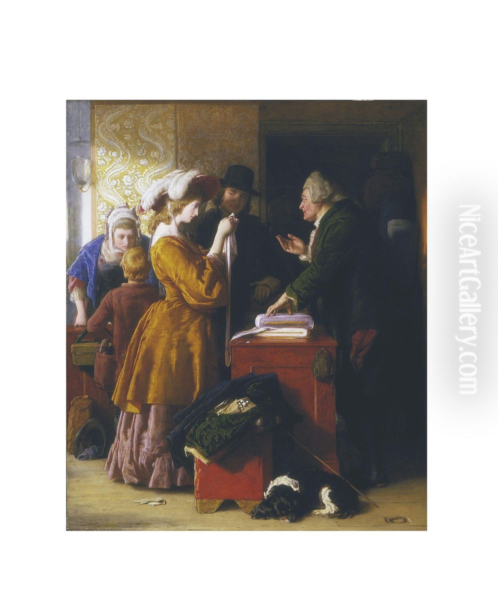 Choosing The Wedding Gown Oil Painting by William Mulready