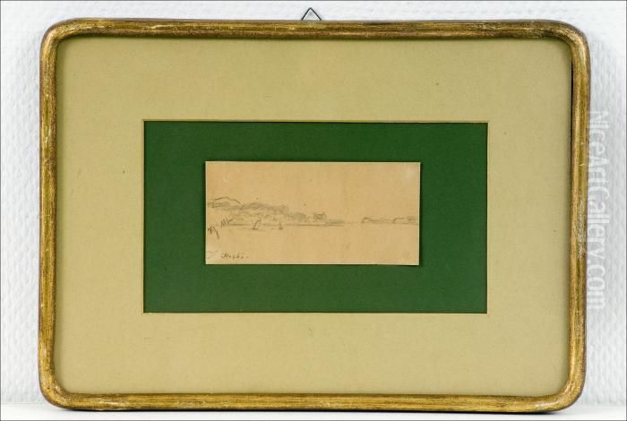 Maisema -landskap. Oil Painting by Hjalmar (Magnus) Munsterhjelm