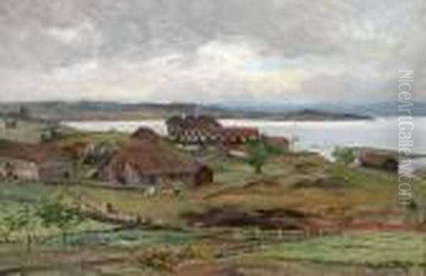 Strandbilde Oil Painting by Gerhard Munthe