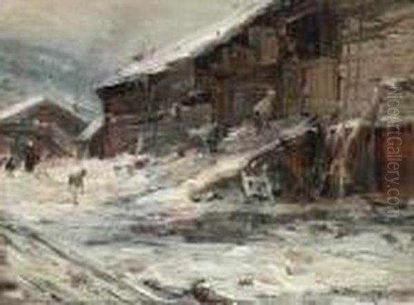 Geiter Pa Setra Oil Painting by Gerhard Munthe