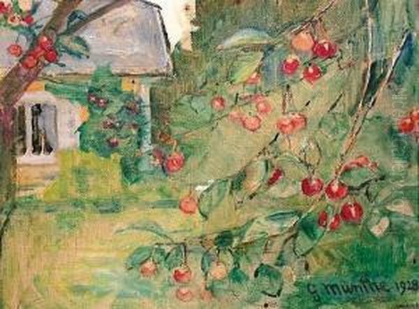 Eplegrener 1928 Oil Painting by Gerhard Munthe