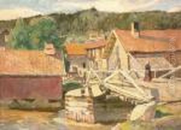 Augedals Bro 1897 Oil Painting by Gerhard Munthe