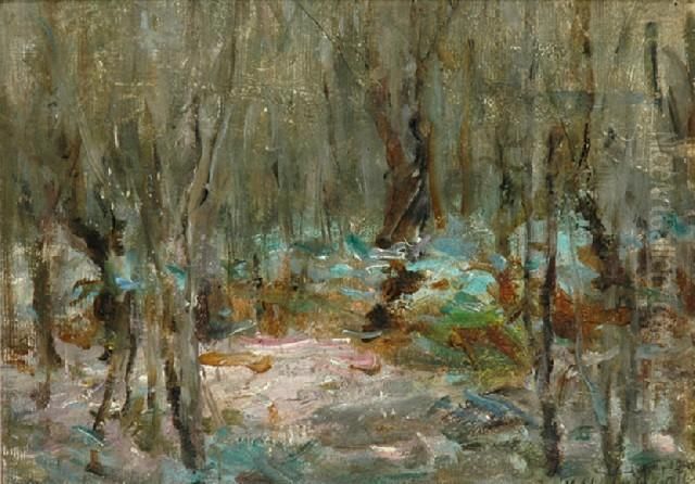 Landscape Sketch Oil On Boardsigned 'j. Muntz-adams' Lower Right 14.5 X 19.5 Cm Oil Painting by Josephine Muntz-Adams