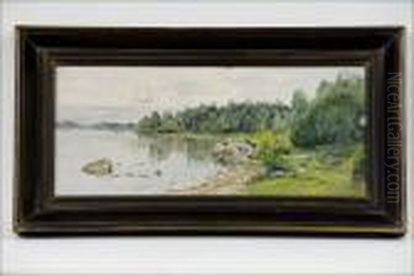 Jarvenranta - Sjostrand. Oil Painting by Elias Muukka