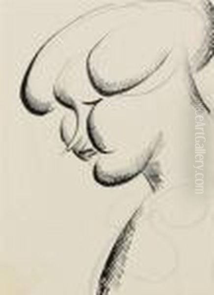 Head Of A Woman Oil Painting by Elie Nadelman